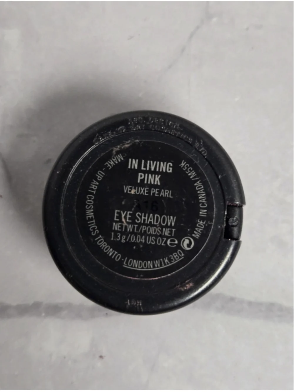 MAC Cosmetics brand Eyeshadow in the Shade In Living Pink.